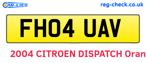 FH04UAV are the vehicle registration plates.