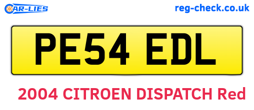 PE54EDL are the vehicle registration plates.