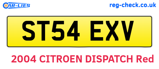 ST54EXV are the vehicle registration plates.