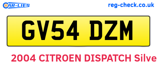 GV54DZM are the vehicle registration plates.