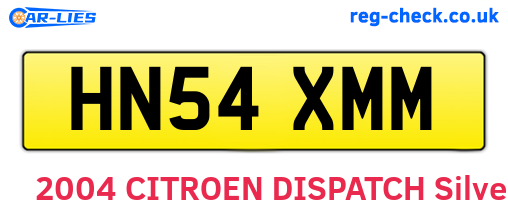 HN54XMM are the vehicle registration plates.
