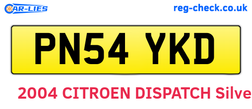 PN54YKD are the vehicle registration plates.