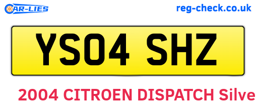 YS04SHZ are the vehicle registration plates.