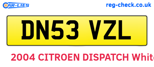 DN53VZL are the vehicle registration plates.