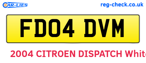FD04DVM are the vehicle registration plates.