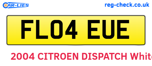FL04EUE are the vehicle registration plates.