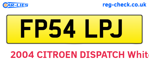 FP54LPJ are the vehicle registration plates.