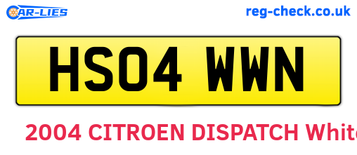 HS04WWN are the vehicle registration plates.