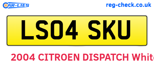 LS04SKU are the vehicle registration plates.