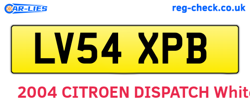 LV54XPB are the vehicle registration plates.