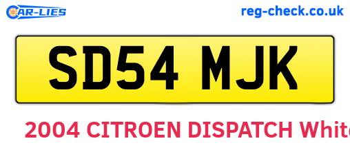 SD54MJK are the vehicle registration plates.