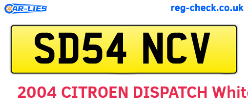 SD54NCV are the vehicle registration plates.