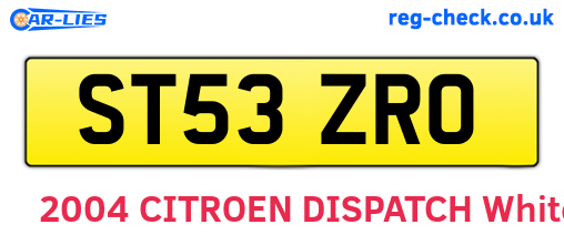 ST53ZRO are the vehicle registration plates.
