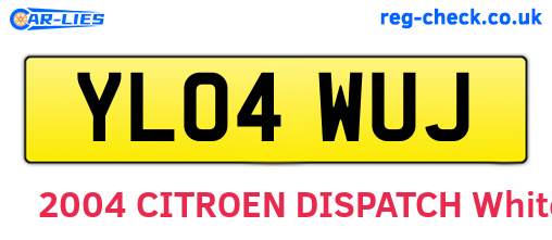 YL04WUJ are the vehicle registration plates.