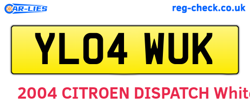 YL04WUK are the vehicle registration plates.