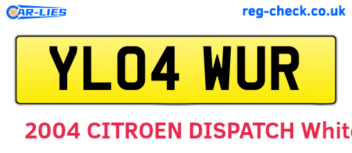 YL04WUR are the vehicle registration plates.