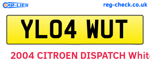 YL04WUT are the vehicle registration plates.