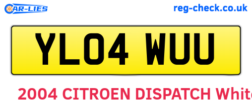 YL04WUU are the vehicle registration plates.