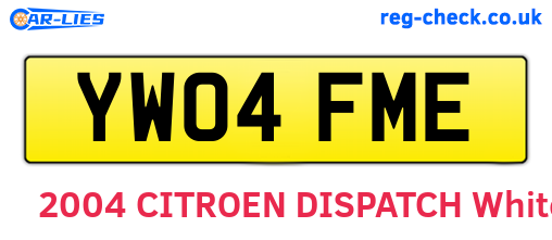 YW04FME are the vehicle registration plates.