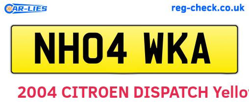 NH04WKA are the vehicle registration plates.