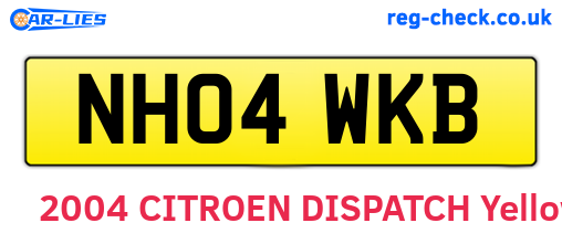 NH04WKB are the vehicle registration plates.