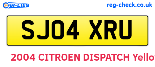 SJ04XRU are the vehicle registration plates.