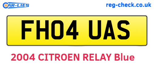 FH04UAS are the vehicle registration plates.