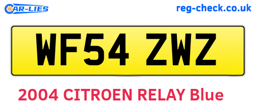 WF54ZWZ are the vehicle registration plates.