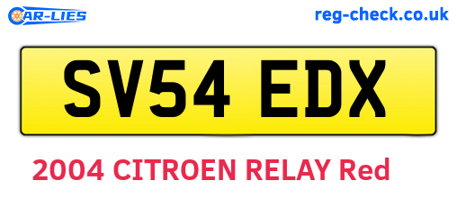 SV54EDX are the vehicle registration plates.