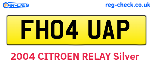 FH04UAP are the vehicle registration plates.