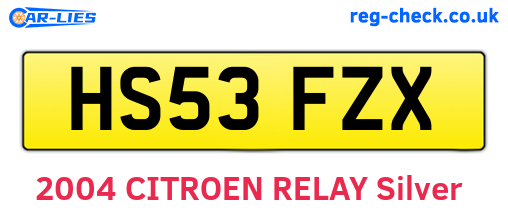 HS53FZX are the vehicle registration plates.