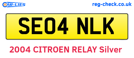 SE04NLK are the vehicle registration plates.