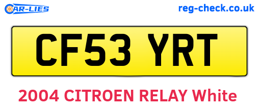 CF53YRT are the vehicle registration plates.