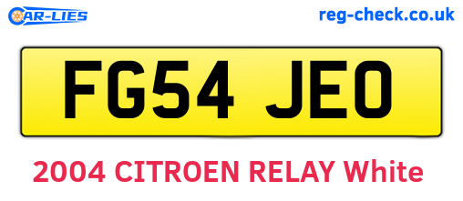 FG54JEO are the vehicle registration plates.