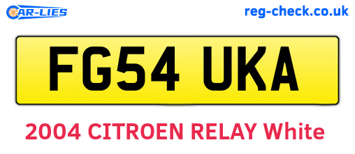 FG54UKA are the vehicle registration plates.