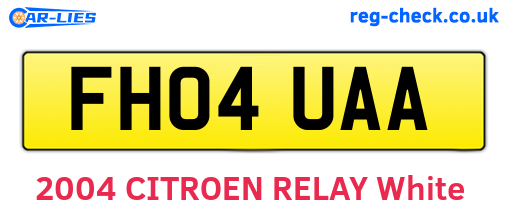 FH04UAA are the vehicle registration plates.