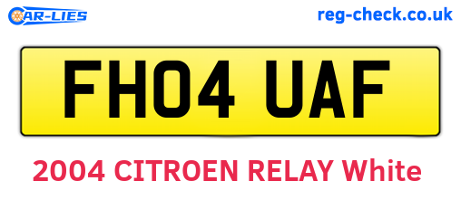 FH04UAF are the vehicle registration plates.