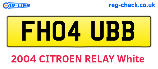 FH04UBB are the vehicle registration plates.