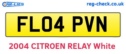 FL04PVN are the vehicle registration plates.