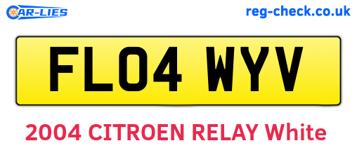 FL04WYV are the vehicle registration plates.