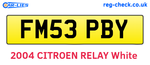 FM53PBY are the vehicle registration plates.