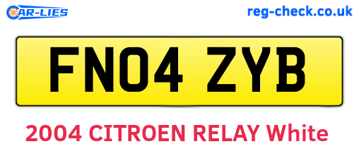 FN04ZYB are the vehicle registration plates.