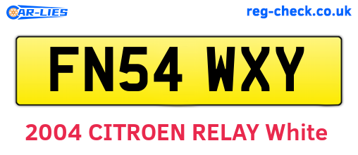 FN54WXY are the vehicle registration plates.