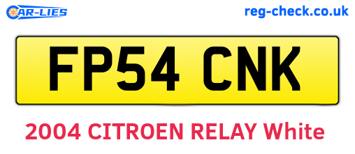 FP54CNK are the vehicle registration plates.