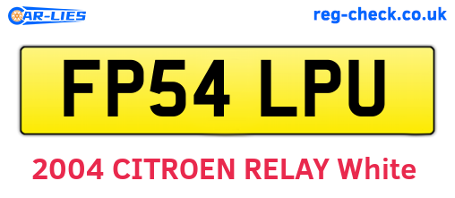 FP54LPU are the vehicle registration plates.