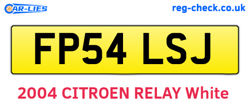 FP54LSJ are the vehicle registration plates.