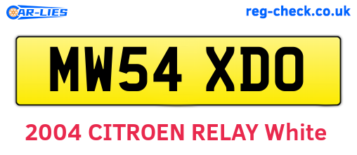 MW54XDO are the vehicle registration plates.
