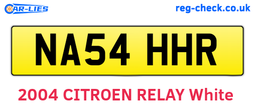 NA54HHR are the vehicle registration plates.