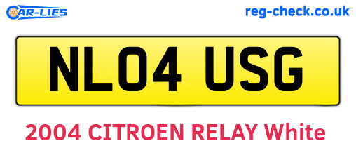 NL04USG are the vehicle registration plates.