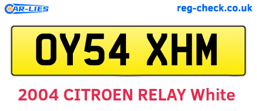 OY54XHM are the vehicle registration plates.